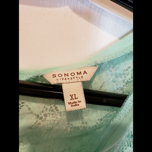 Sonoma Mint Green Tank with Lace - Picture 2 of 5